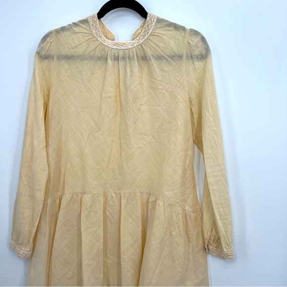 Hoss Intropia Beige Peplum Sheer Embroidered Tassel Blouse Shirt Top FR3 US 6 - Picture 2 of 10